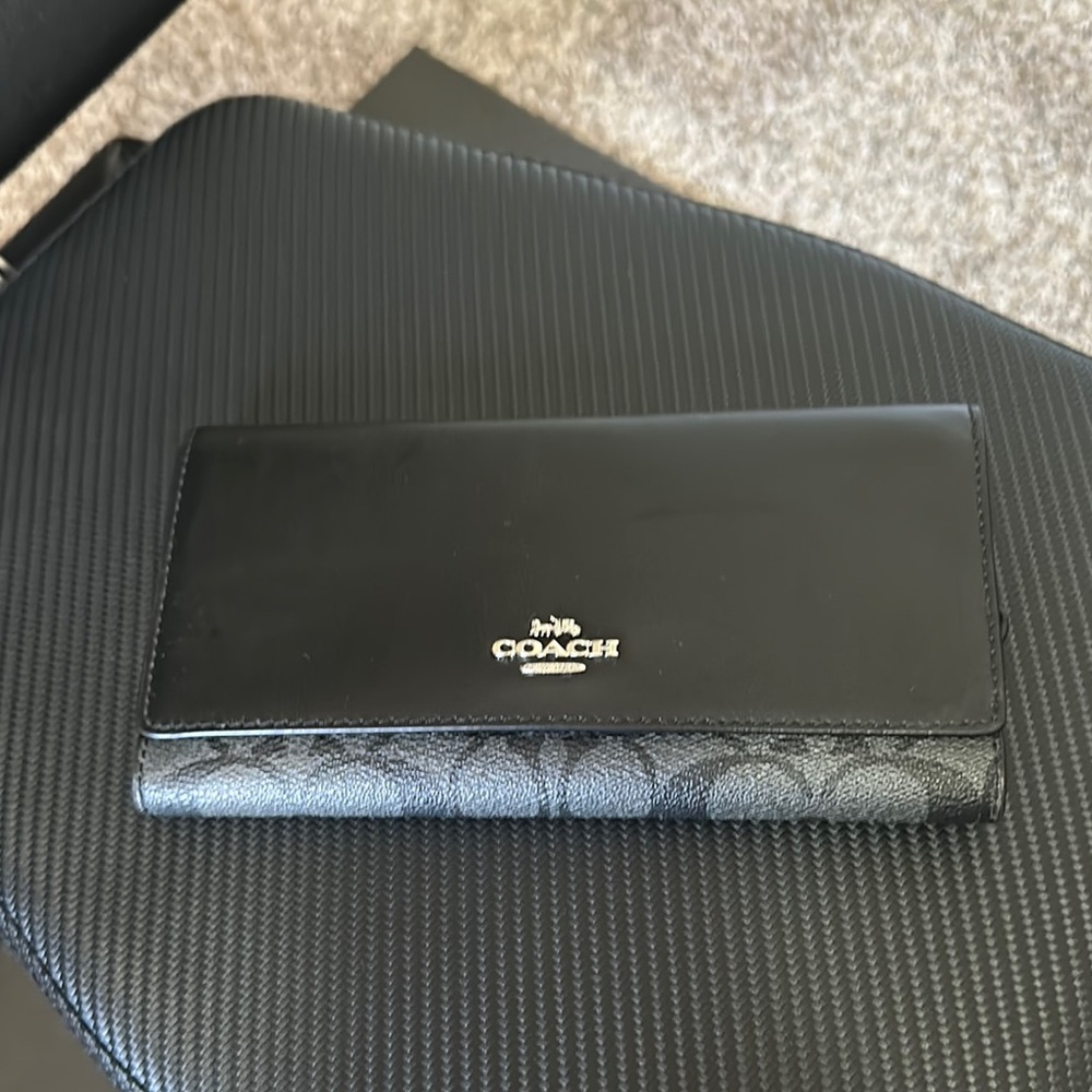 Coach Black and Gray Signature Wallet